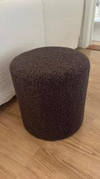 Poef bruin teddy boucle, Ophalen, Zo goed als nieuw, Rond, Minder dan 50 cm