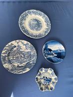 4 Blauw/Wit Oude Wandborden - Verschillende Maten, Ophalen of Verzenden
