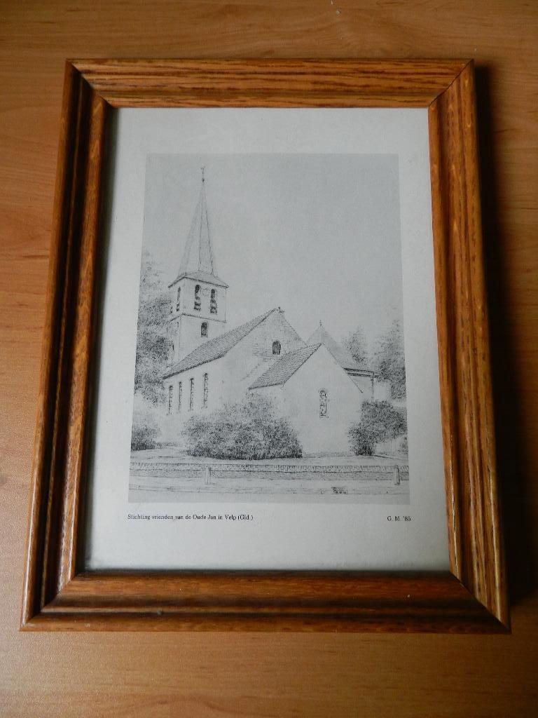 Reproductie kerk de Oude Jan in Velp (GLD), Minder dan 50 cm, Oorspronkelijke maker, Verzenden, Zo goed als nieuw
