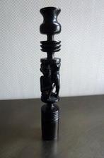 Mooie kandelaar van zwart ebbenhout, Antiek en Kunst, Kunst | Beelden en Houtsnijwerken, Ophalen of Verzenden