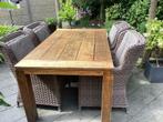 Tuintafel met 4 wickerstoelen, Tuin en Terras, Tuintafels, Ophalen, Rechthoekig, Hout