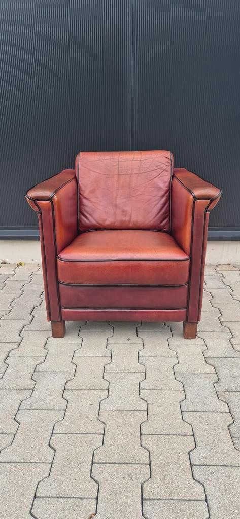 Schapenleren fauteuil, Huis en Inrichting, Fauteuils, Zo goed als nieuw, 75 tot 100 cm, 75 tot 100 cm, Ophalen