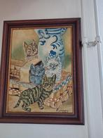 Te koop schilderij met poesjes, Antiek en Kunst, Kunst | Schilderijen | Klassiek, Ophalen