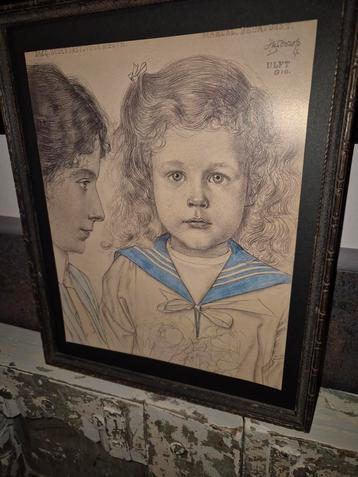 Jan Toorop - Portret Jacqueline & Marcel Deurvorst 1910 beschikbaar voor biedingen