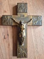 Antiek Houten Kruisbeeld met Evangelisten, Antiek en Kunst, Ophalen of Verzenden