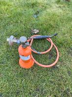 Karweiflesje met gasslang en soldeerbrander izgst, Ophalen of Verzenden, Zo goed als nieuw