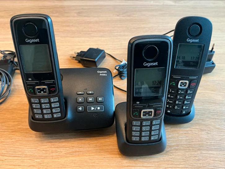 Siemens Gigaset 3 handsets met antwoordapparaat A420 / A450, Telecommunicatie, Vaste telefoons | Handsets en Draadloos, Gebruikt