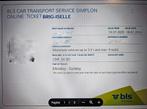 Brig-Iselle autotrein ticket personenauto, Tickets en Kaartjes, Eén persoon