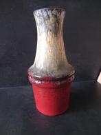 Vintage Vaas - Rood/Grijs Aardewerk W.Germany, Ophalen of Verzenden, Zo goed als nieuw, Aardewerk of Porselein, Minder dan 50 cm