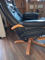 Draai fauteuil, Huis en Inrichting, Fauteuils, Ophalen, Gebruikt, Minder dan 75 cm, Leer