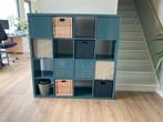 IKEA Kallax 4x4 Turquoise met accessoires, Huis en Inrichting, Gebruikt, Ophalen of Verzenden