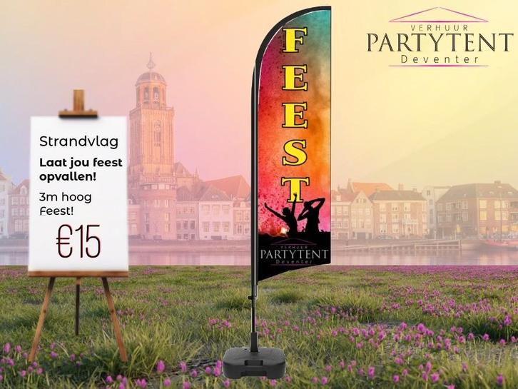 Strandvlag Feest huren bij Partytent Deventer, Hobby en Vrije tijd, Feestartikelen | Verhuur, Nieuw, Overige, Ophalen