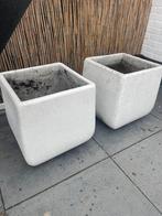 2 x stenen bloempot, Tuin en Terras, Bloempotten, Ophalen, Gebruikt, 40 cm of meer, Vierkant