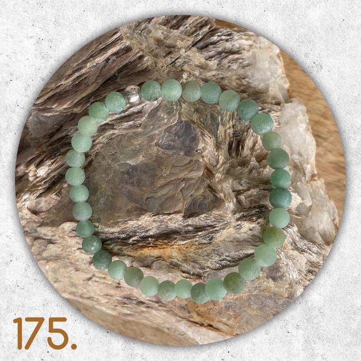 🦋MJB Armband nr: 175 Aventurijn halfedelsteen 19 cm, Sieraden, Tassen en Uiterlijk, Armbanden, Nieuw, Overige materialen, Groen