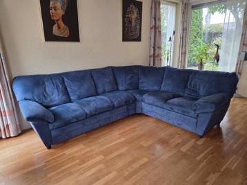 Blauwe hoekbank en fauteuil  beschikbaar voor biedingen