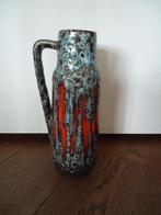 blauwe geëmailleerde retro vaas met rood, 29 cm hoog, Antiek en Kunst, Antiek | Vazen, Ophalen of Verzenden