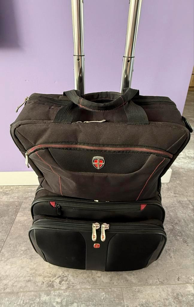 Wenger Trolleytas & Ellehammer Aktetas, Sieraden, Tassen en Uiterlijk, Tassen | Reistassen en Weekendtassen, Gebruikt, Zwart, Minder dan 35 cm