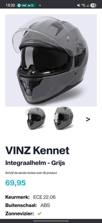VINZ Kennet integraalhelm-Grijs  beschikbaar voor biedingen