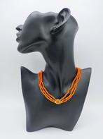 Bloedkoralen ketting met gouden slot, Amsterdam, 36 - 41 cm, Verzenden, Goud, Ketting