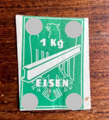 WO2 DUITS Bezugsschein für 1 kg Eisen 1939  beschikbaar voor biedingen