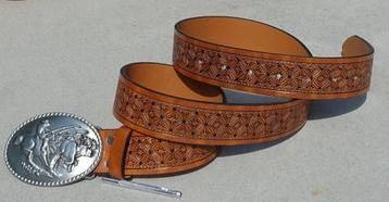 heren westernriem 117-03 / 125x3,7 cm in camel - nieuw beschikbaar voor biedingen