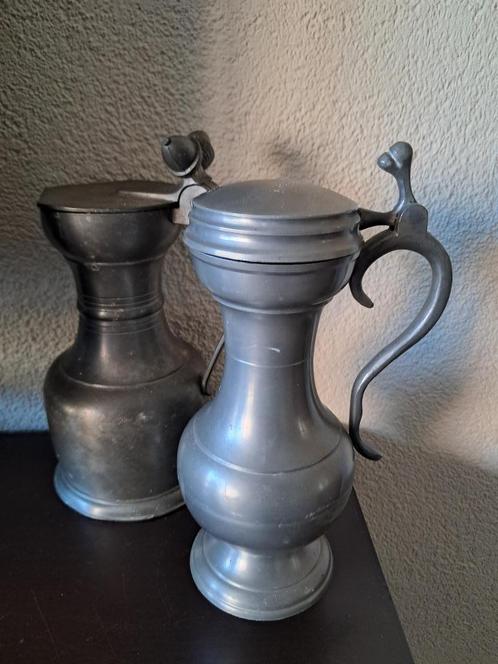 2 Tinnen kannetjes, Antiek en Kunst, Antiek | Tin, Ophalen of Verzenden