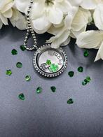 Floating locket lucky, Verzenden, Nieuw, Zilver, Overige materialen