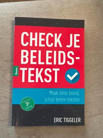 Check je Beleidstekst - Eric Tiggeler beschikbaar voor biedingen