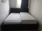 Mooi zwart tweepersoonsbed (197x210) + matras, Ophalen, Overige materialen, Gebruikt, Zwart