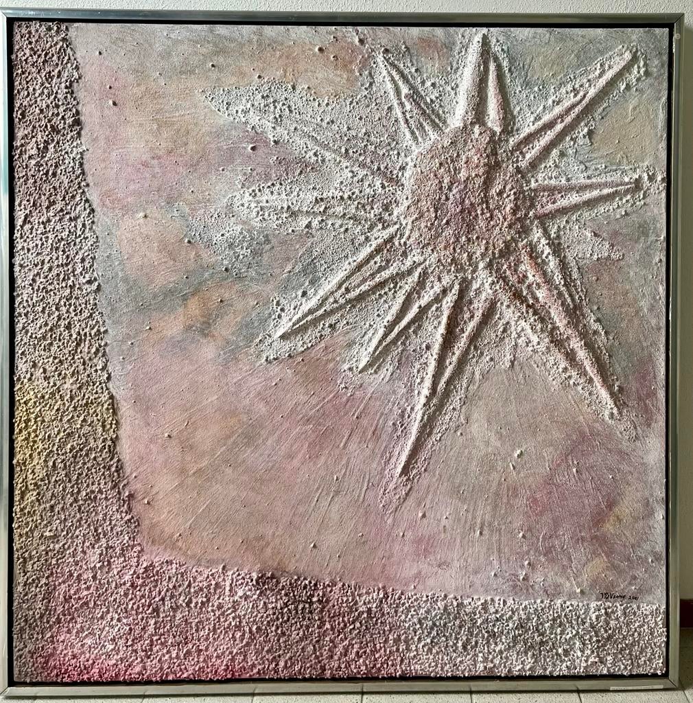 Groot zwaar 3d kunstewerk van Jan van der Venne, mixed media, Antiek en Kunst, Ophalen