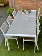 Fijne grote tuintafel met 6 stoelen ‘Le Sud’, Ophalen, Zo goed als nieuw, Aluminium