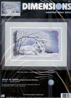 Cado dimensions borduurpakket wolf in the snow, Ophalen of Verzenden, Nieuw, Handborduren, Borduurpakket