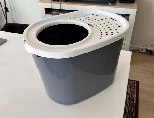 XXL Grijze kattenbak + schepjes, Dieren en Toebehoren, Kattenbakken, Zo goed als nieuw, Open, Ophalen