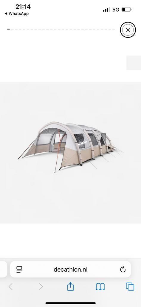 Quechua AirSeconds 6.3 - 6 persoons opblaastent compleet, Caravans en Kamperen, Tenten, tot en met 6, Gebruikt, Ophalen of Verzenden