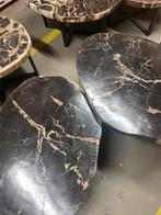 Versteend houten tafel /salontafels versteend hout, Ophalen, 50 tot 100 cm, Zo goed als nieuw, Minder dan 50 cm