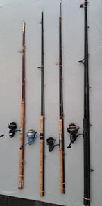 4 oldskool glas penhengels met molen handgebouwd Shakespeare, Watersport en Boten, Ophalen, Gebruikt, Complete hengel