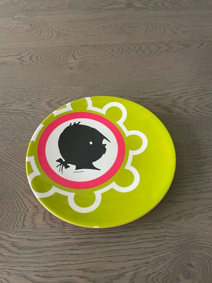 Fiep Westendorp Bord - Groen met Silhouet, Huis en Inrichting, Keuken | Servies, Zo goed als nieuw, Bord(en), Overige stijlen