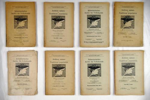 8x Schweizerisches Gesellschaft fur Volkskunde (1915-1931), Boeken, Tijdschriften en Kranten, Gelezen, Overige typen, Ophalen of Verzenden