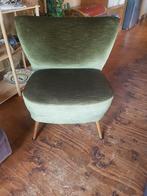 Vintage jaren '50 stoel groen velours, Antiek en Kunst, Ophalen