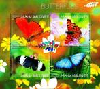 2014 Maldiven Fauna Insecten Vlinders en Motten, Ophalen of Verzenden, Postfris, Dier of Natuur