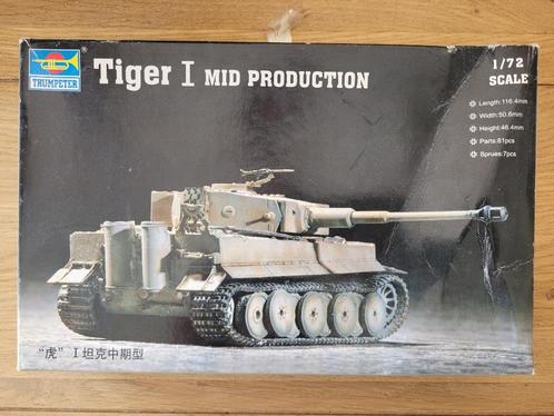 1:72 1/72 Trumpeter Tiger I Mid Production, Hobby en Vrije tijd, Modelbouw | Auto's en Voertuigen, Zo goed als nieuw, Tank, 1:50 of kleiner