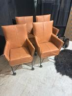 4 Montis Chaplin Stoelen - Rancho Leder, Ophalen, Zo goed als nieuw, Bruin, Vier