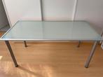 Ikea tafel melkglas met aluminium 157x77cm, Huis en Inrichting, Tafels | Eettafels, Ophalen, Gebruikt, 50 tot 100 cm, 150 tot 200 cm