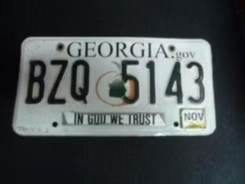 Kentekenplaat licenseplate Georgia In God We Trust 1 USA, Verzamelen, Automerken, Motoren en Formule 1, Gebruikt, Auto's, Verzenden