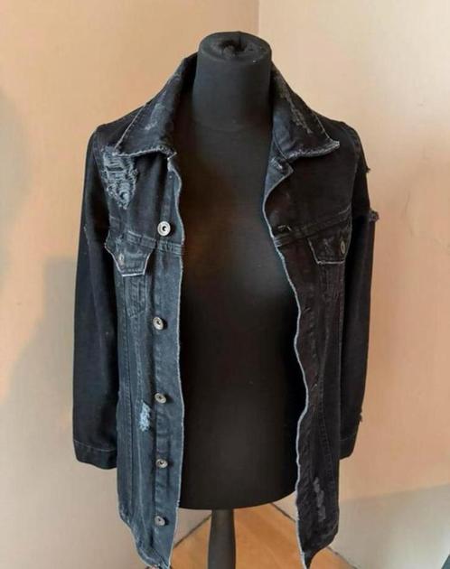 Anti Blue gave oversized jeans jas mt XS/S ZGAN, Kleding | Dames, Jasjes, Kostuums en Pakken, Zo goed als nieuw, Jasje, Grijs