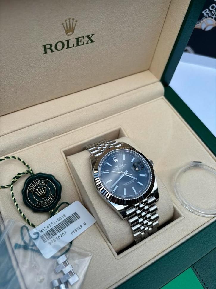 Rolex Datejust 41 | 126334 Jubilee Black Dial Full Set 2018, Sieraden, Tassen en Uiterlijk, Horloges | Heren, Zo goed als nieuw