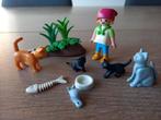 Playmobil Meisje met poesjes - 4493 COMPLEET, Ophalen of Verzenden, Zo goed als nieuw, Complete set