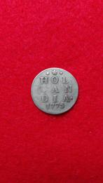 Dubbele Wapenstuiver Hollandia 1775, Zilver., Ophalen of Verzenden