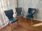 Bert Plantagie leren eetkamerstoelen, Huis en Inrichting, Ophalen, Gebruikt, Blauw, Leer