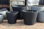 Grote ronde bloempotten XL grijs antraciet Planter terras